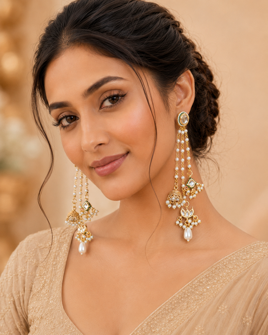 Handcrafted Kashmiri Pearl Drop Earrings