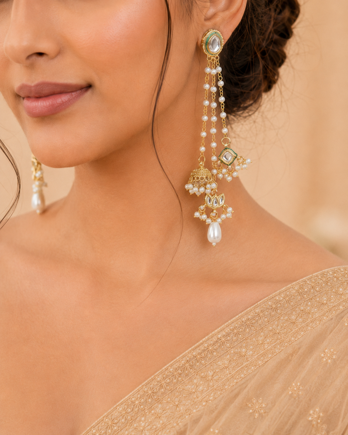 Handcrafted Kashmiri Pearl Drop Earrings