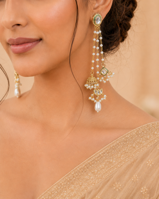Handcrafted Kashmiri Pearl Drop Earrings